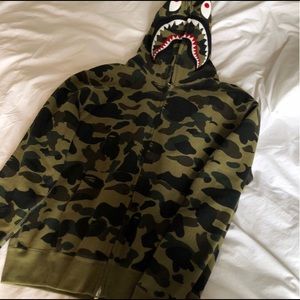 Bathing Ape Bape Hoodie Og Camo Green